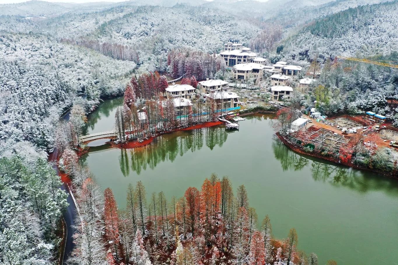 Dragon Palace Estate — aerial, Anji valley