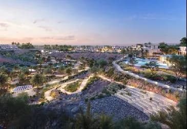 Wadi-edge community, dusk