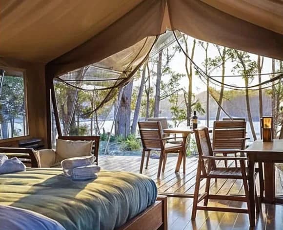 Luxury tented camp interior